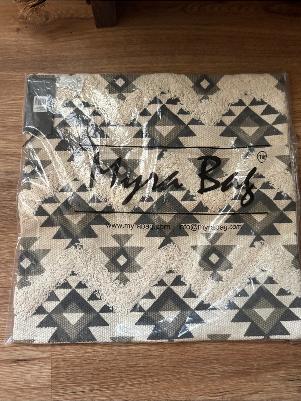 Myra Black/grey and Cream Textured Geometric Accent pillow cover